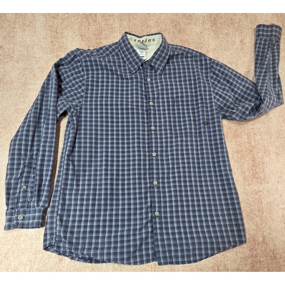 Vintage The North Face A5 Series Mens Blue Plaid Long Sleeve Shirt Medium